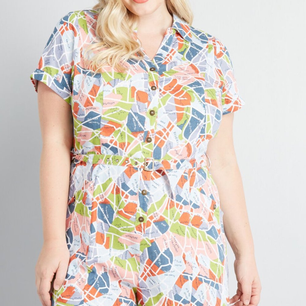 Modcloth Lighthearted Cartographer Romper - Picture 7 of 7